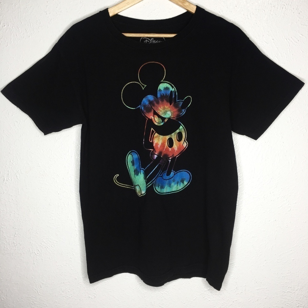 DISNEY Tie Dye Mickey Mouse Graphic Tee Shirt Top